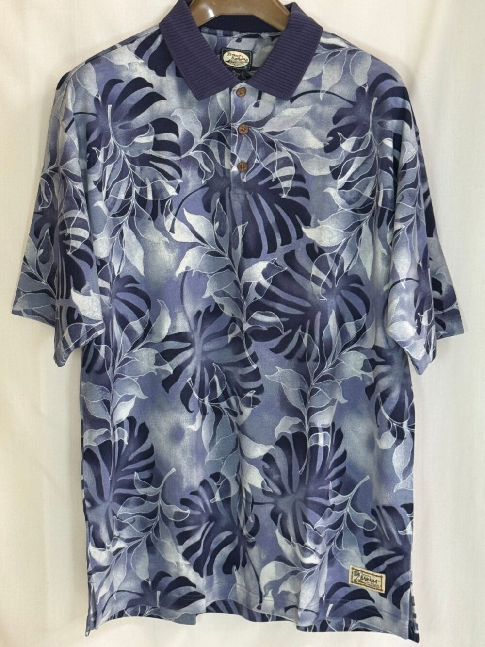 Tommy Bahama Men's Short Sleeves w/ Collar Printed Polo Shirt - Stone Blue - XL